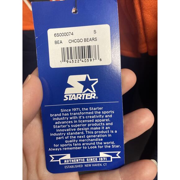 Starter Chicago Bears Pullover Hoodie Size S (b34.5) - Picture 3 of 8